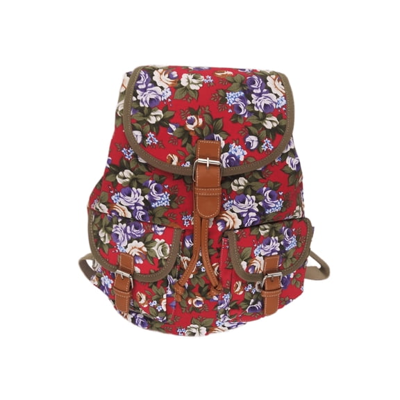 Bravo! Women's Backpack Rose Floral Rucksack Drawstring