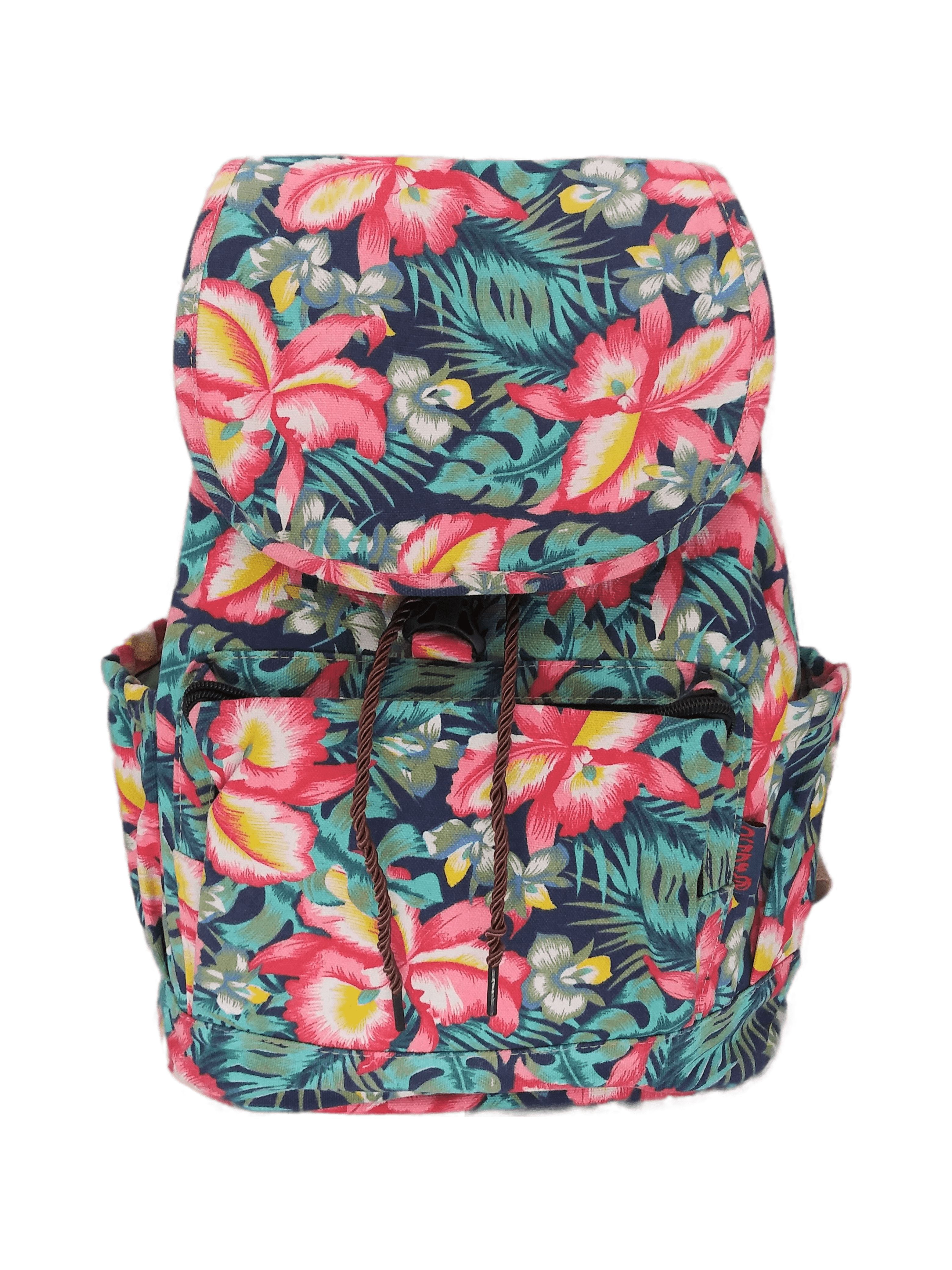 Bravo! Women's Backpack Tropical Flower Pattern Rucksack Drawstring ...