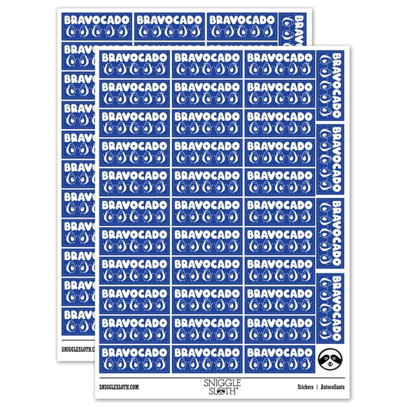 Bravocado Bravo Avocado Teacher Student School Sticker Set - Dark Blue - Matte Finish - 1.5" Small