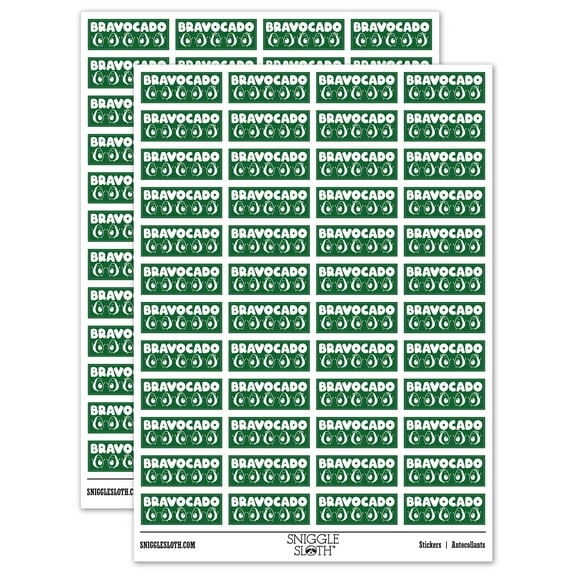 Bravocado Bravo Avocado Teacher Student School Sticker Set - Dark Green - Matte Finish - 1.25" Mini
