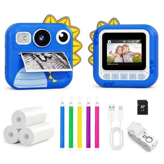 Bravokids Kids Camera Instant Print, 1080P HD Digital Video Camera, Birthday Christmas Gift for Girls and Boys