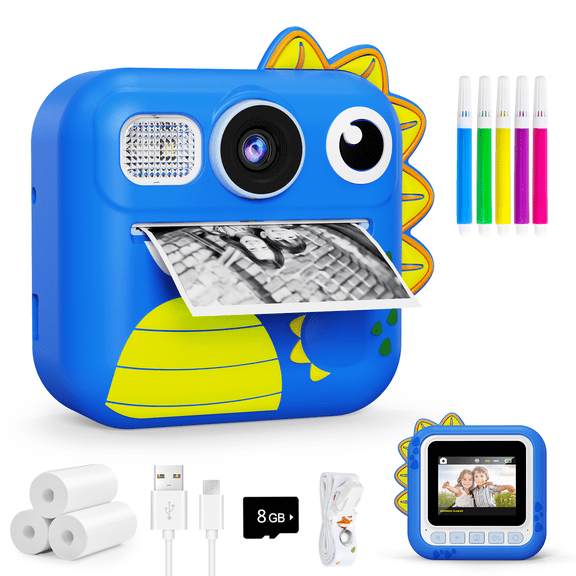 Bravokids Kids Camera Instant Print,1080P Kids Instant Cameras, Christmas Birthday Gifts for Girls Boys Age 3-12, Toddler Digital Cameras for 3 4 5 6 7 8 9 10 Year Old Girl