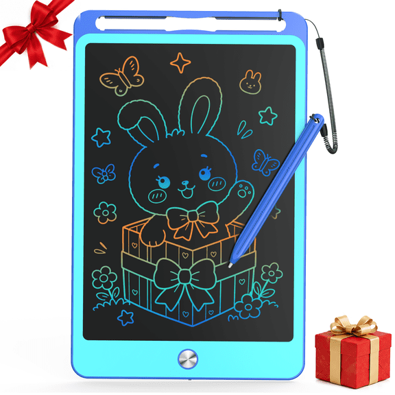 Bravokids LCD Writing Tablet for Kids, 10" Colorful Drawing Board with Pressure-Sensitive Lines, Portable Doodle Pad for Toddlers, Creative Gift for Boys and Girls
