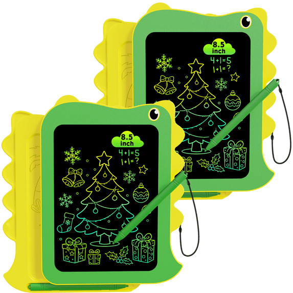 Bravokids LCD Writing Tablet for Kids 2 Pack, 8.5" Doodle Board with Lock Function, Erasable, Portable Toy Gifts for 3 4 5 6 Years