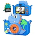 thumbnail image 1 of Bravokids Kids Camera, Dinosaur Toddler 1080P Digital Camera with 32GB SD Card, Birthday Gift for Girls Age 3-9, 1 of 9