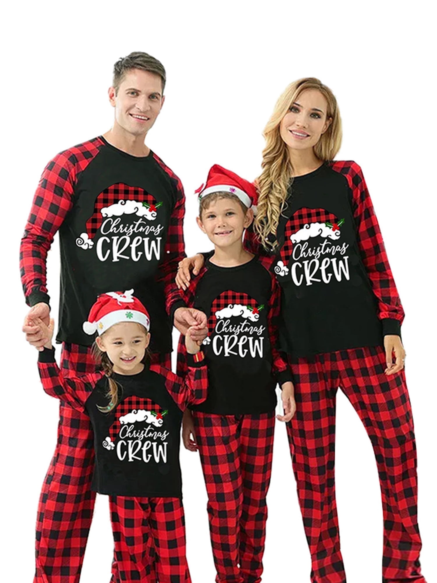 Bravoy Family Matching Christmas Pajamas, Long-Sleeved Letter Print ...