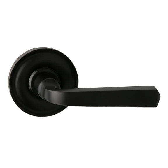 Bravura Hardware 334SB Helen Lever Privacy Lockset with Modern Round Trim Reversible Adjustable Door Handle Lever for Bedroom/Bathroom, Matte Black
