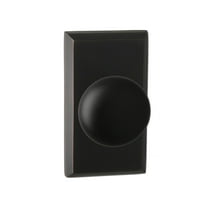 Bravura Hardware 906 Macon Knob Dummy Lockset with Modern Arched Trim Door Knob for Closet/Pantry, Oil Rubbed Bronze