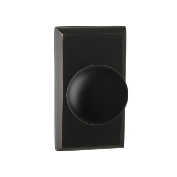 Bravura Hardware 906 Macon Knob Dummy Lockset with Modern Arched Trim Door Knob for Closet/Pantry, Oil Rubbed Bronze