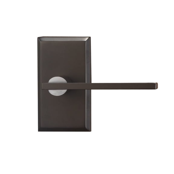 Bravura Hardware 943 Raleigh Lever Passage Lockset with Modern Rectangle Trim Reversible Adjustable Door Handle Lever for Hallway/Office, Matte Black