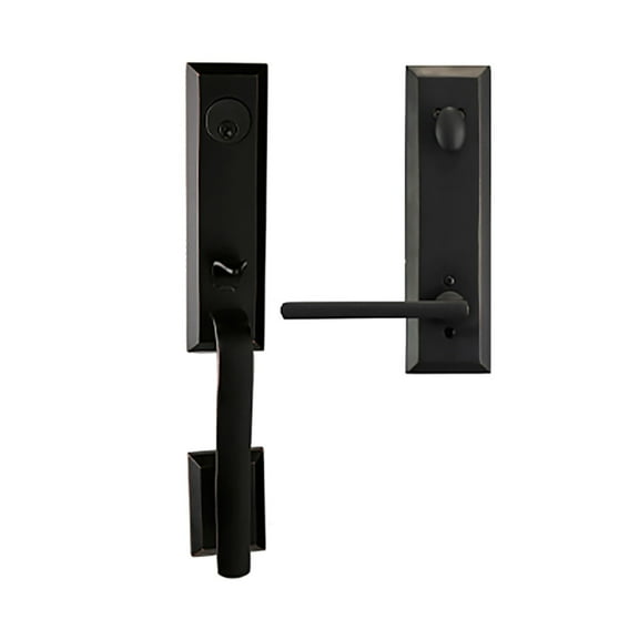 Bravura Hardware 971 Austin Handleset Right Handed Modern Lever with Charlotte Lever for Front Door Entrance Door, Oil Rubbed Bronze