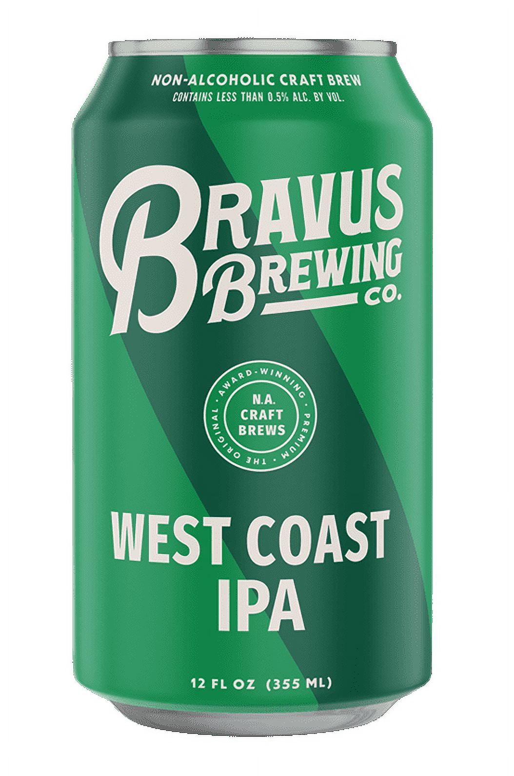 Bravus NonAlcoholic IPA 12 Pack x 12 Fl Oz Cans India Pale Ale Low
