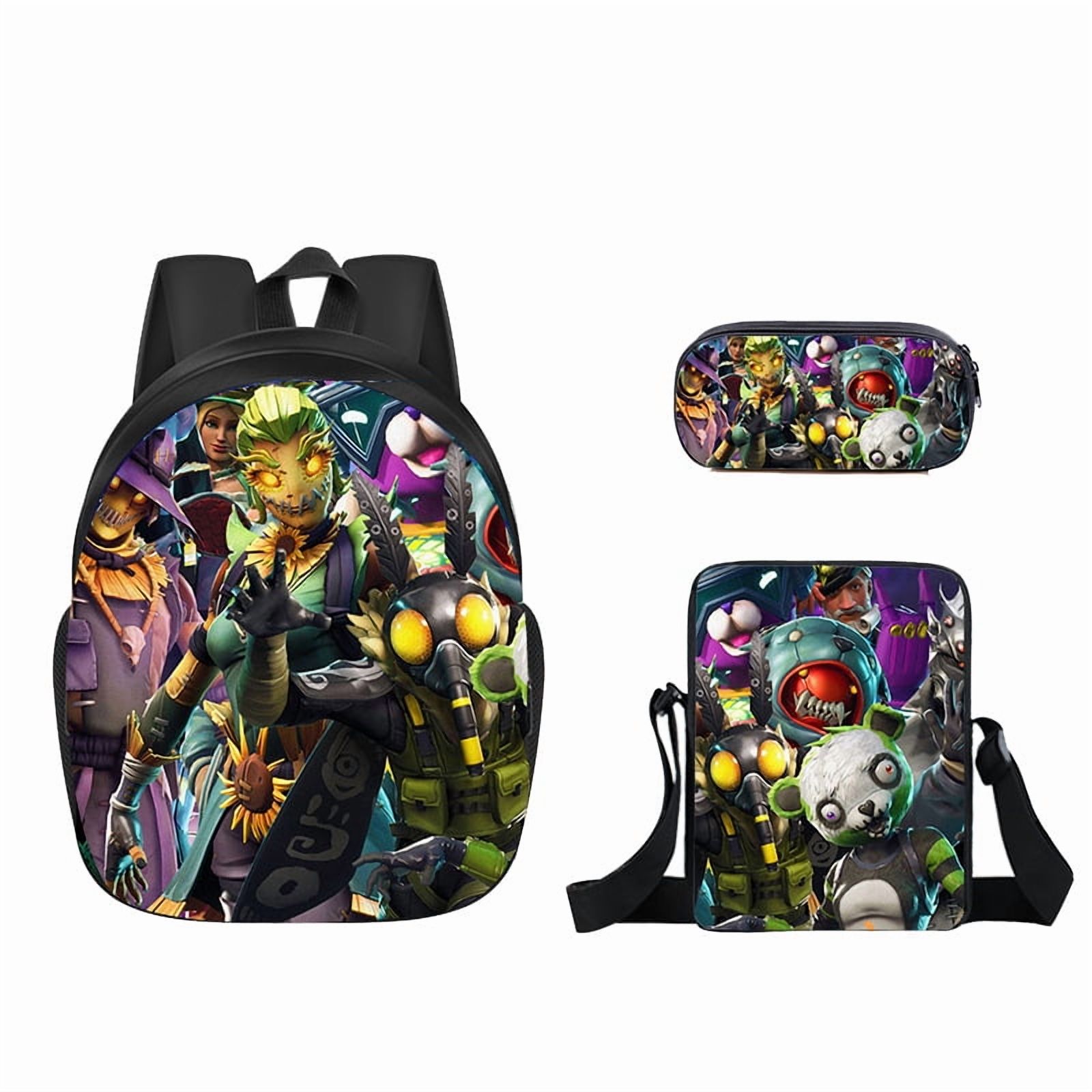 Kids Backpack Set With Lunch Bag & Pencil Case - Galaxy Wolf Design, For School & Travel - View #2