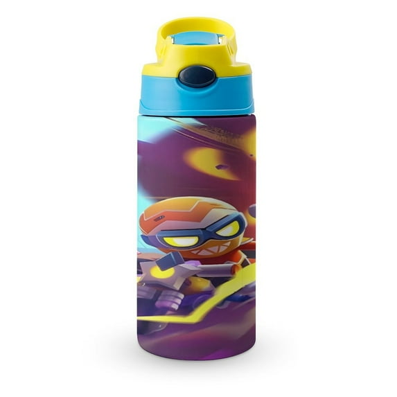 Brawl Stars Fan Art Leon water bottle with straw stainless steel water bottle school essential with hook press water bottle 350ml