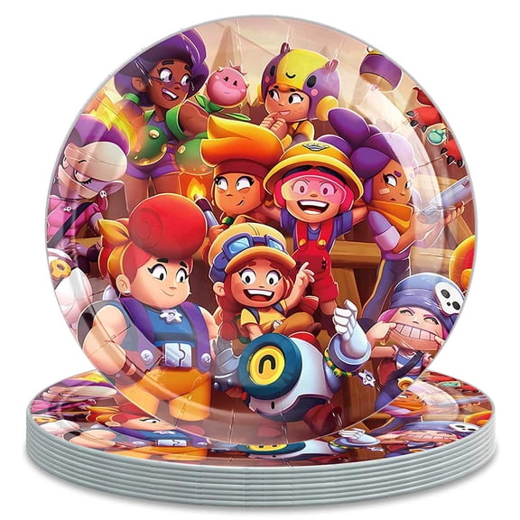 Brawl Stars Paper Plates Party Decorations Tableware Supplies Birthday Disposable Dinner
