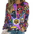 thumbnail image 1 of Brawl Stars Sweatshirts for Women Long Sleeve Crewneck Raglan Sweater Graphic Pullover Casual Comfy Tops L, 1 of 7