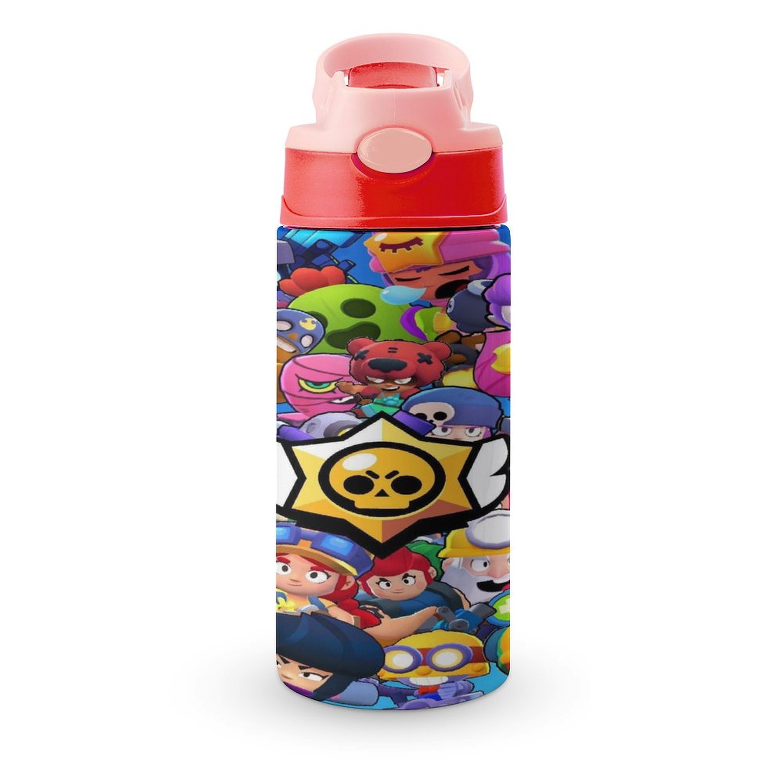 Brawl Stars Water Bottle with Straw Vacuum Insulated Stainless Steel