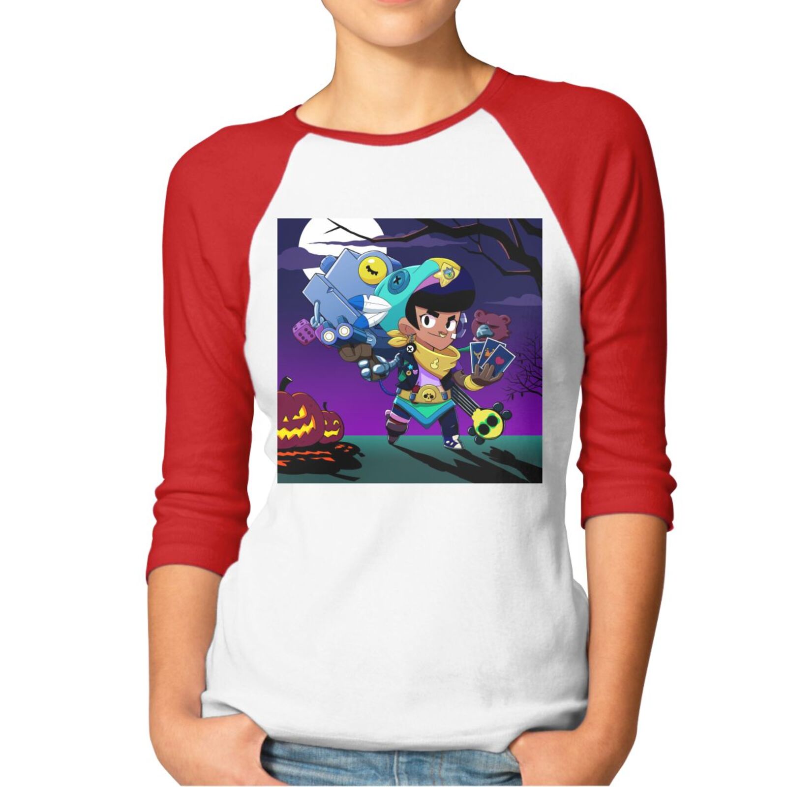 Brawl Stars Womens Raglan Sleeves Baseball TShirts, Cotton Classic