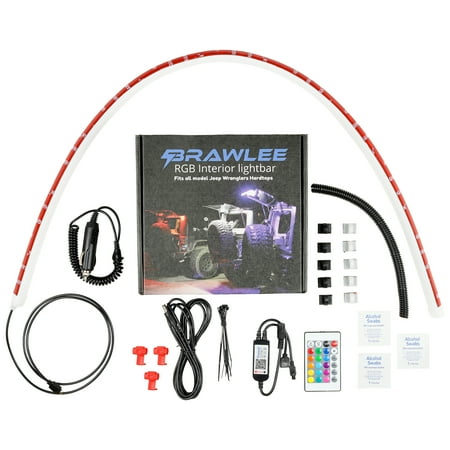 Brawlee Silicone RGB Interior Bluetooth Light Bar with Remote By Done Right LED . Fits All Jeep Wranglers Hardtop Models of CJ, TJ, LJ, JK, JKU, JL,JLU from 1987 -2023.