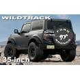 thumbnail image 1 of Brawny Bronco - 35-in w/Camera - US Made SpareCover® - White Print with black trim - Brawny Series - Heavy Vinyl Denim Texture - High Endurance Spare Tire Cover, 1 of 8