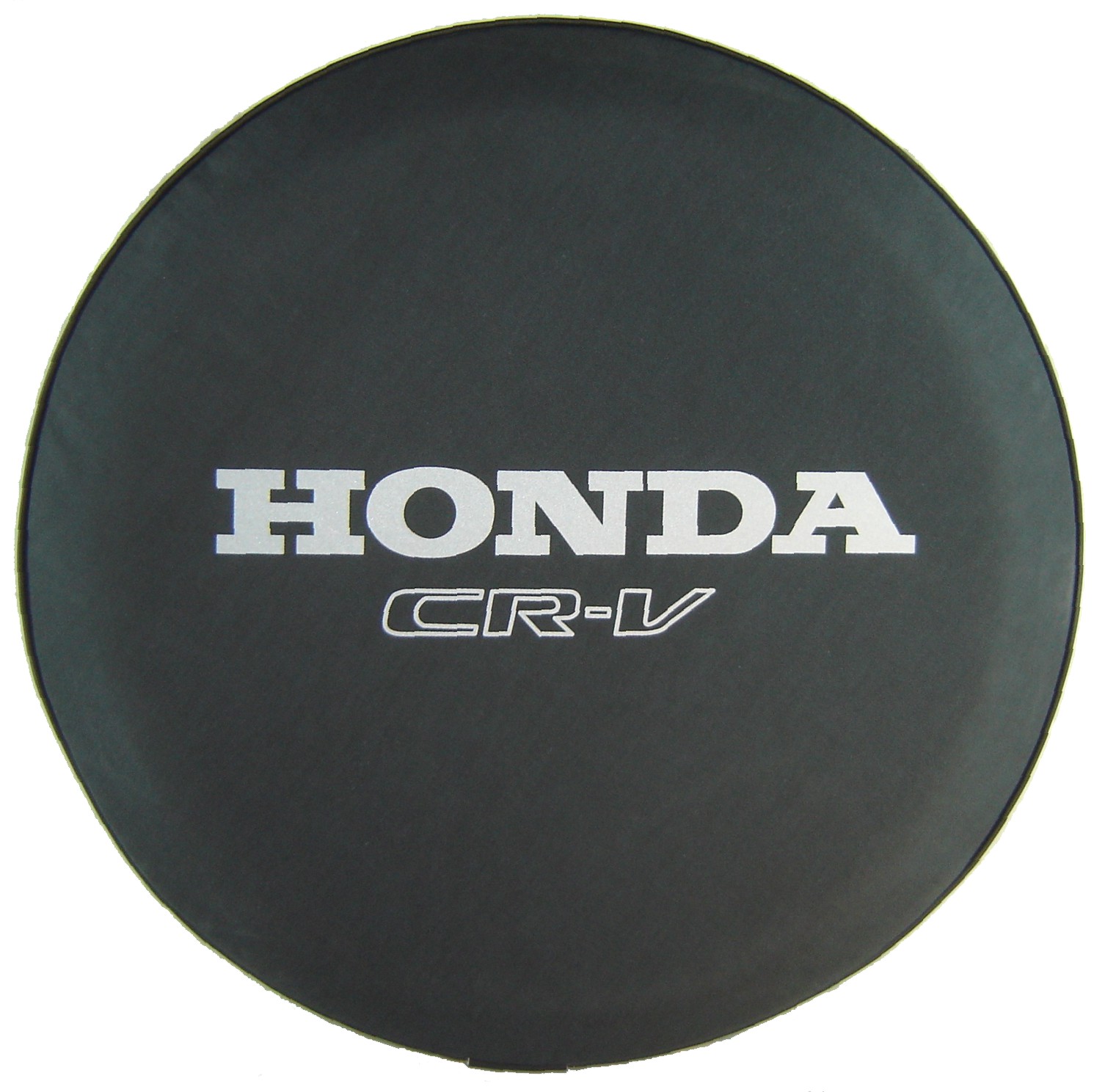 Brawny HONDA - 27-in - US Made SpareCover® - Brawny Series - Silver Metallic HONDA CR-V Print with Black trim - Heavy Vinyl Denim Texture - High Endurance Spare Tire Cover.