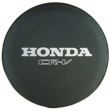 Brawny HONDA - 27-in - US Made SpareCover® - Brawny Series - Silver Metallic HONDA CR-V Print with Black trim - Heavy Vinyl Denim Texture - High Endurance Spare Tire Cover.
