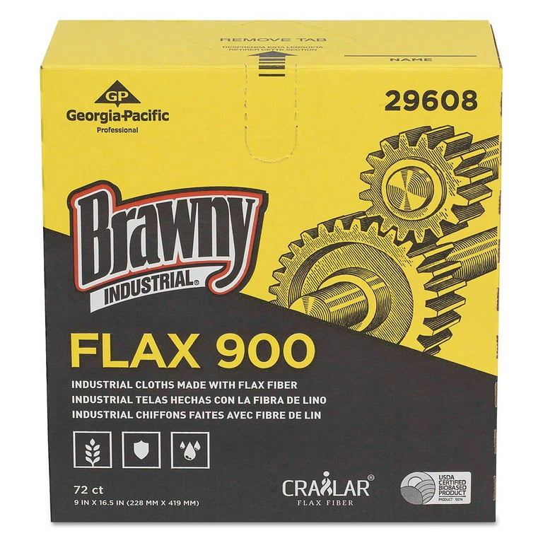 FLAX 900 Heavy Duty Cloths, 9 x 16.5, White, 72/Box, 10 Box/Carton FLAX 900 Heavy Duty Cloths, 9 x 16.5, White, 72/Box, 10 Box/Carton
