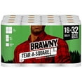 Brawny TearASquare Paper Towels, 16 Double Rolls = 32 Regular Rolls