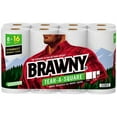 thumbnail image 1 of Brawny Tear-a-Square Paper Towels, White, 3 Sheet Sizes, 8 Double Rolls, 1 of 5