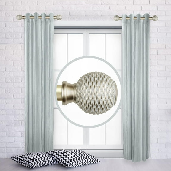 Braxton 1" Side Curtain Rod 12-20 inch (Set of 2) - Gold