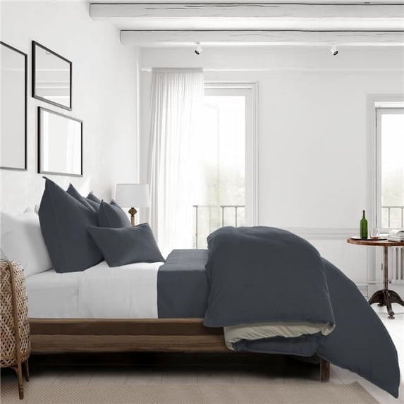 Braxton Comforter & 2 Pillow Shams Set, Gray - Super King Size - 3 Piece