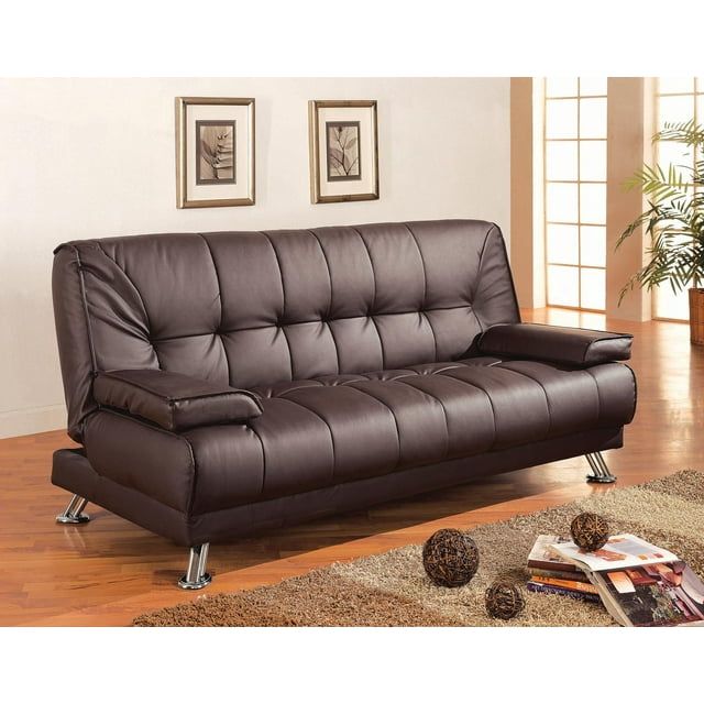 Braxton Leatherette Sofa Bed, Brown