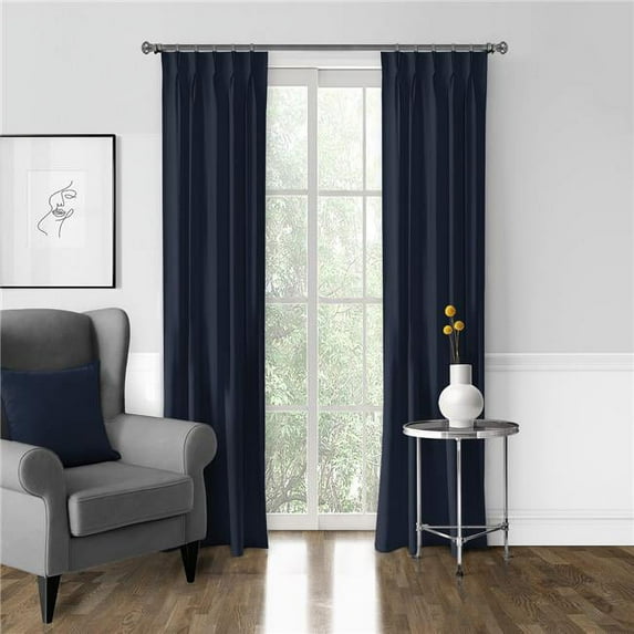Braxton Pinch Pleat Drapery Panel, Navy - 40 x 96 in. - Pack of 2