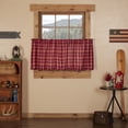 thumbnail image 1 of VHC Brands Rustic Red Plaid Braxton Scalloped Café Curtain for Kitchen & Dining Room (24 x 36 in Tier Set), 1 of 7