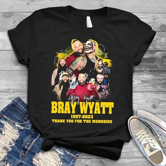 Bray Wyatt 1987-2023 Thank You For The Memories Signatures Shirt QC1423