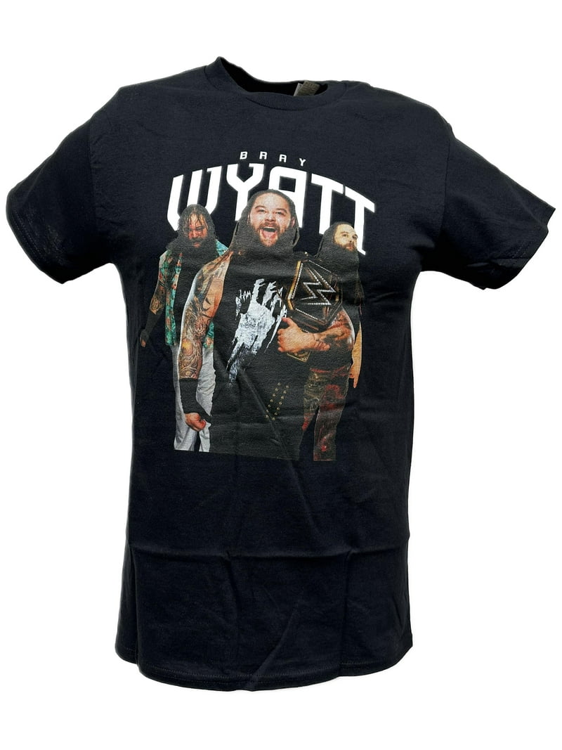 Bray Wyatt Championship Belt Three Pose Mens Black T-shirt - Walmart.com, image size:800x1067