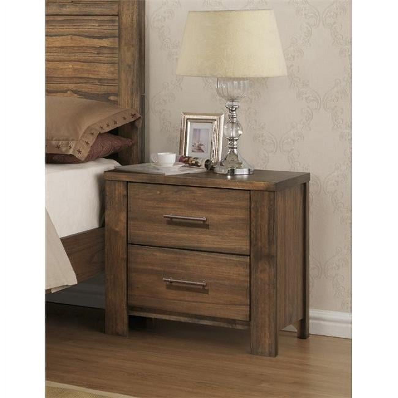 Brayden 2 Drawer Nightstand, Satin Mindi - 25 x 26 x 17 in.