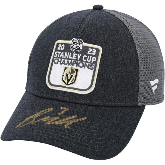 Brayden McNabb Vegas Golden Knights Autographed 2023 Stanley Cup Champions Official Locker Room Cap - Fanatics Authentic Certified