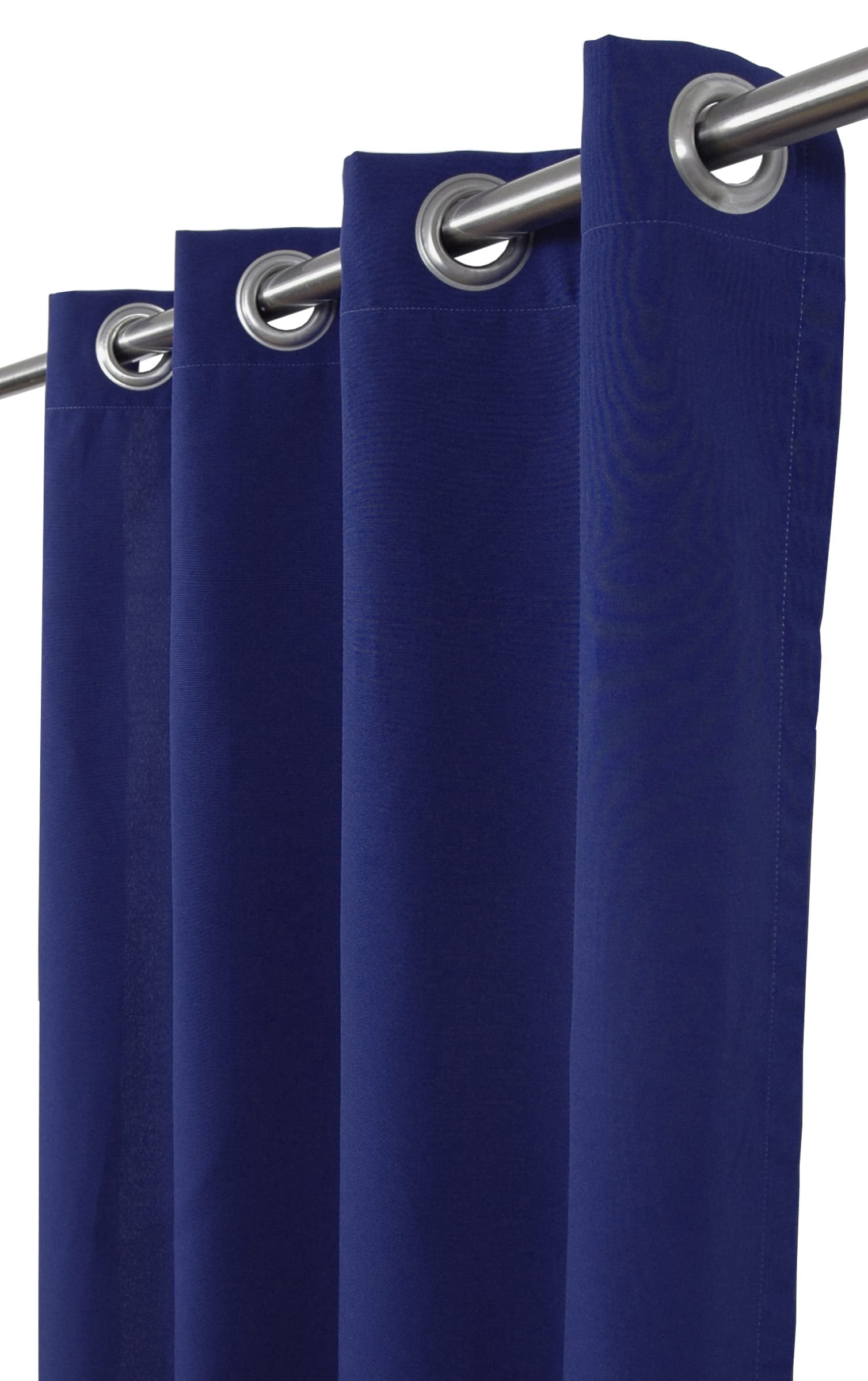 Sweet Summer Living Outdoor/Indoor Sunbrella Curtain 108 inch x 50 inch with 8 Stainless Steel Grommets Canvas True Blue