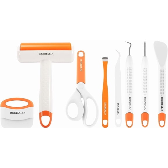 Brayer Roller Vinyl Weeding Tools Compatible with Cricut Crafting Basic Accessories Set Kit for Silhouette Weeding Scraper Spatula Tweezers Scissors Basic Tools Bundle for Sewing