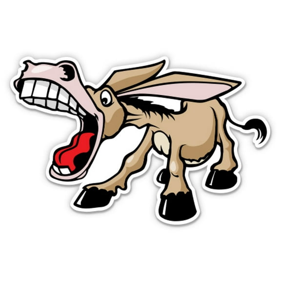 Braying Donkey - 5" Vinyl Sticker - For Car Laptop I-Pad - Waterproof Decal