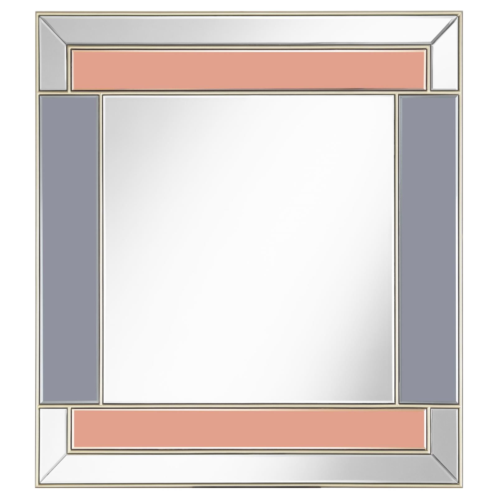 Braylin Rectangular Gray and Champagne Wall Mirror