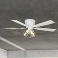 thumbnail image 1 of Brayton White Transitional 3-Light Flush Mount Ceiling Fan with Light Kit, Pull Chain, Reversible Blades, 1 of 8
