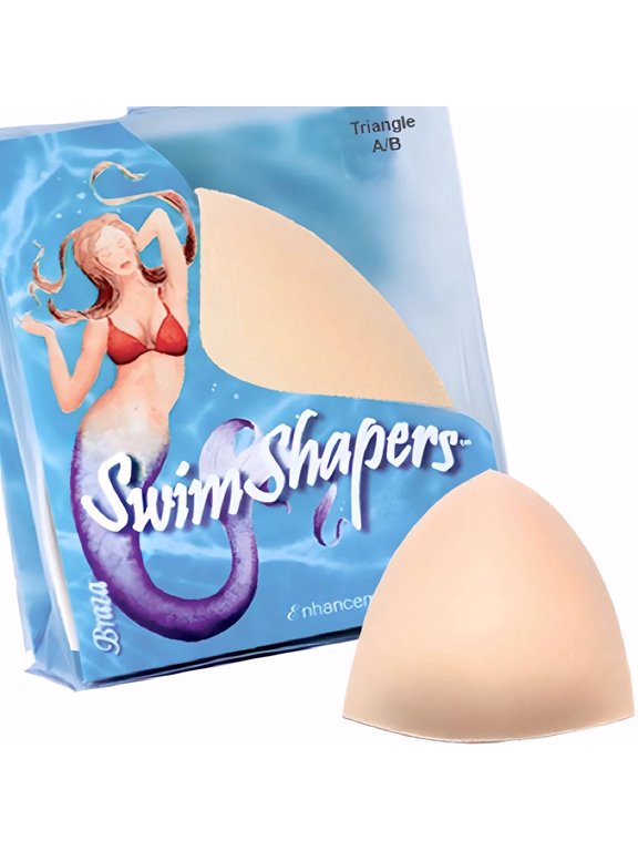 Swim Shapers Triangle Swimwear Pads - Beige, One Size, 1 Pair for Bikini Tops, Halters, Swimwear, Beach Days and Resort Wear, Resort Wear and Trips
