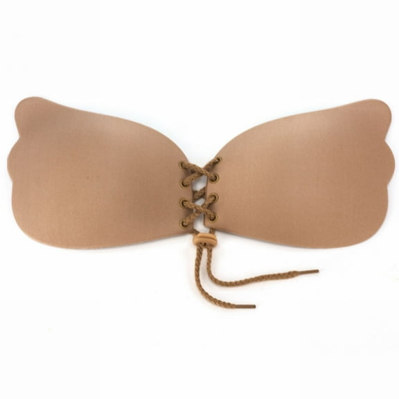 Braza - Cleavage Pal Lace Up Bra, C, Beige