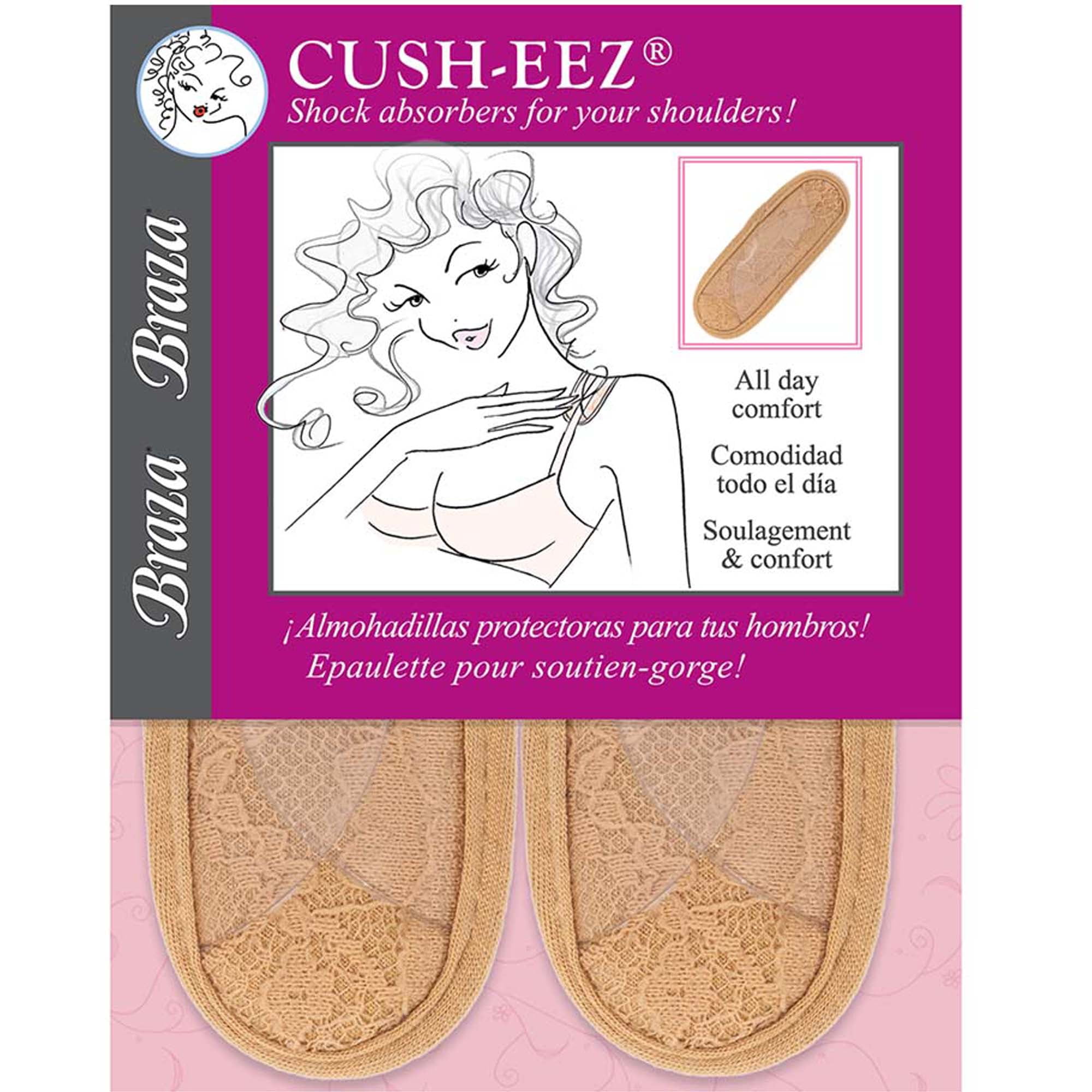 Braza Cush-Eez Bra Strap Cushions, Plush Shoulder Cushion Pads, Beige