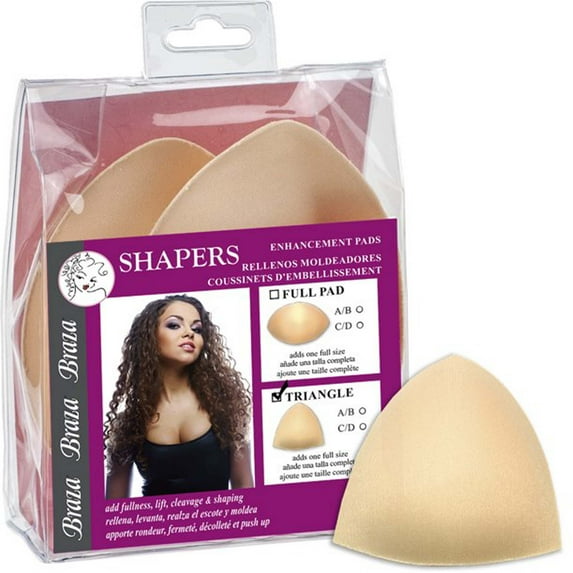 Braza Shapers - Triangle Foam Bra Insert Enhancement Pads - Size C/D