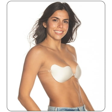 Braza Super Bra - Backless Adhesive Bra with a Clear Strap for Extra Support - Sticky, Self Adhesive Bra for Women - Beige