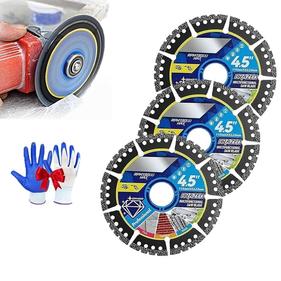 Brazed Multifunctional Saw Blade, 4.5" Multi-Material Diamond Blade, Indestructible Metal Cutting Disc for Angle Grinder, Versatile Wheel for Steel, Wood, PVC, Tile, Porcelain, Precision Cut
