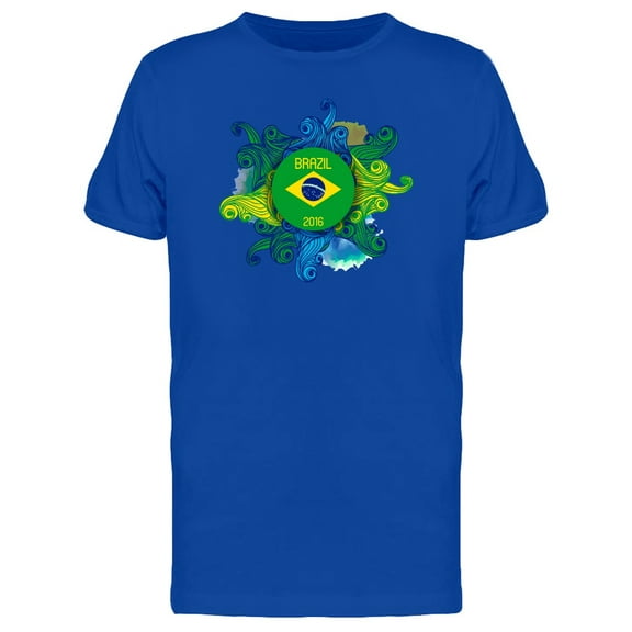 Brazil 2016 Logo With Sun Flare T-Shirt Men -Image by Shutterstock, Male XX-Large